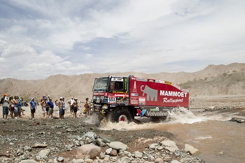 Dakar optocht door Andes gebergte